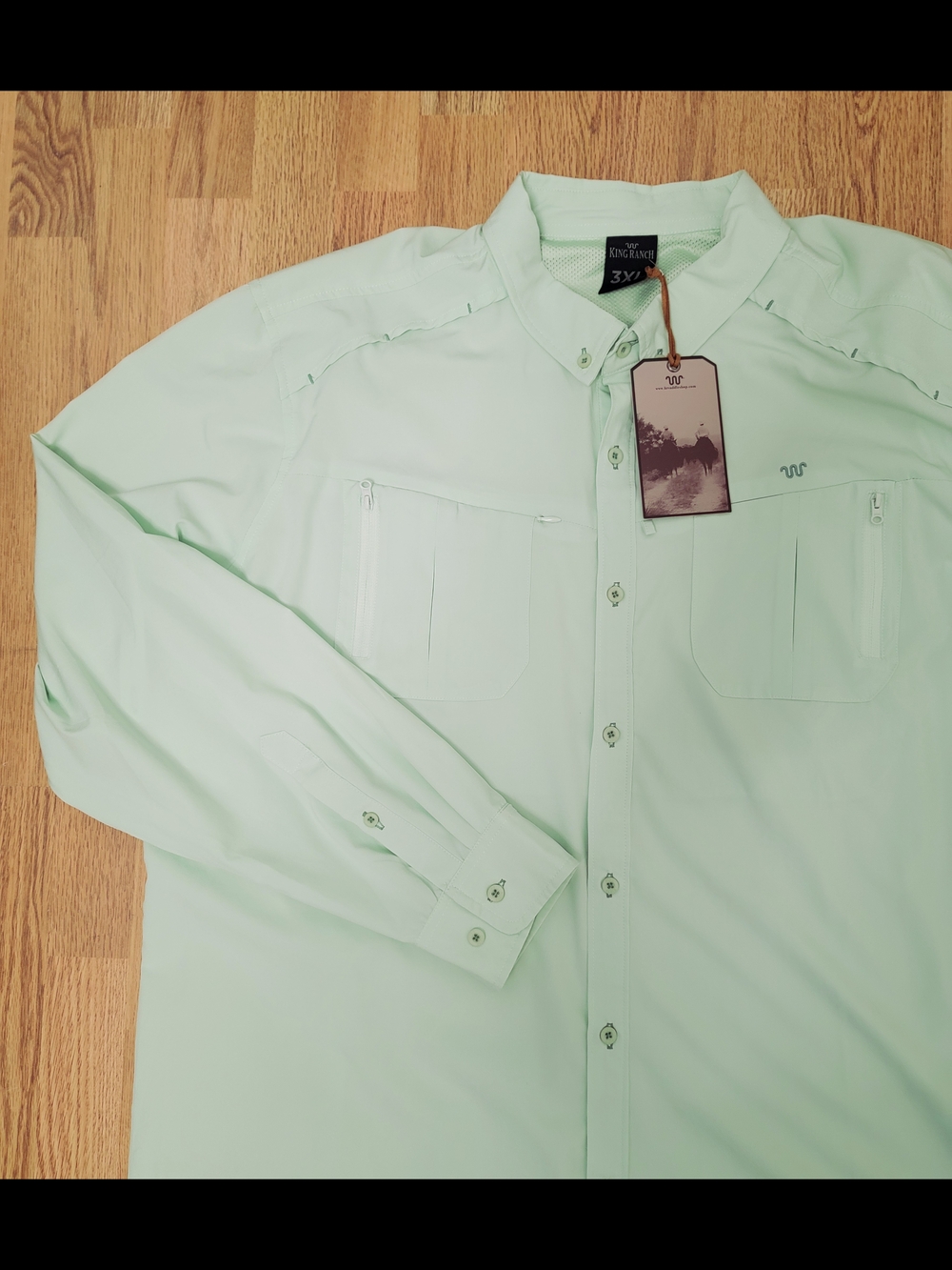 NEW King Ranch Green Elite Vented Fishing Long Sleeve Button Shirt Men’s 3XL